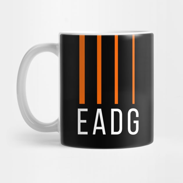 Bass Player Gift - EADG 4 String - Orange by Elsie Bee Designs